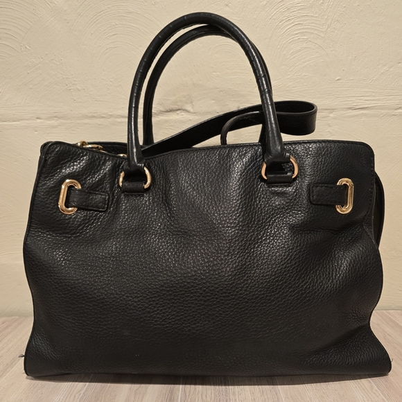 GUC Michael Kors Black Hamilton Tote Bag with Gold Accents - Picture 4 of 14